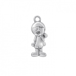 Antique Sterling Silver 925 Little Boy Charm 18x7mm PK1