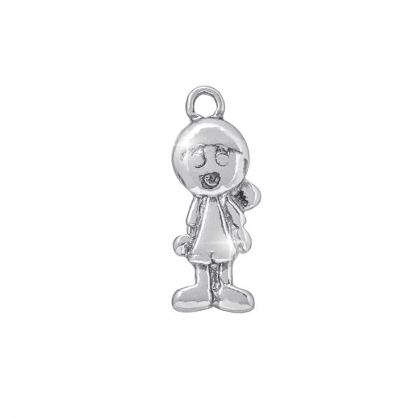 Antique Sterling Silver 925 Little Boy Charm 18x7mm PK1