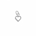 Sterling Silver 925 Open Heart Charm and Bail 7mm PK1
