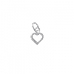 Sterling Silver 925 Open Heart Charm and Bail 7mm PK1