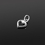 Sterling Silver 925 Open Heart Charm and Bail 7mm PK1