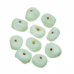 Opaque Nugget Light Green Glass Beads 10x8mm PK10
