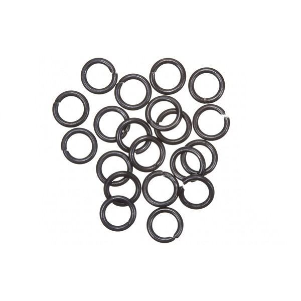 Grey Black Jump Rings 7mm 1mm Thick PK20