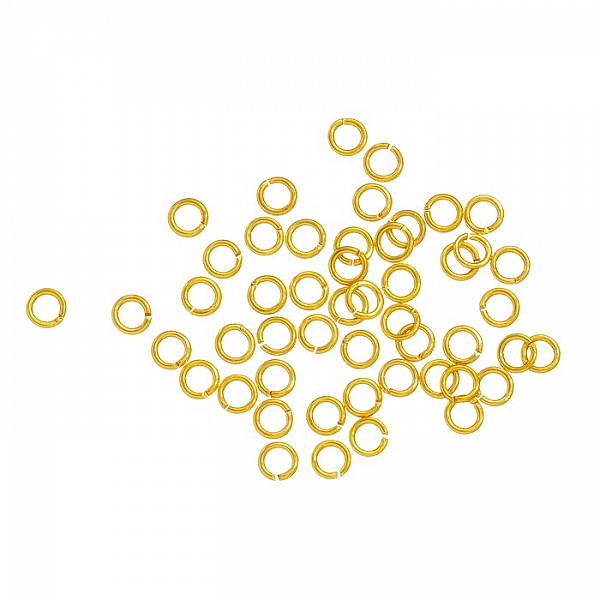 Gold Plated 4mm Jump Rings 0.7mm Thick PK50