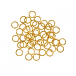 Gold Plated 6mm Jump Rings 0.9mm Thick PK50