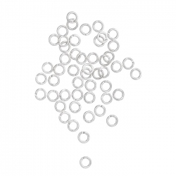 Silver Plated 4mm Jump Rings 0.7mm Thick PK50