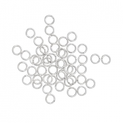 Silver Plated 5mm Jump Rings 0.8mm Thick PK50