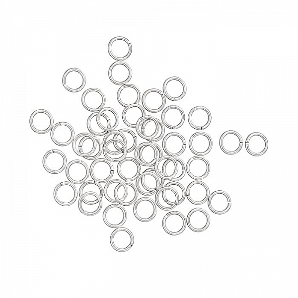 Silver Plated 5mm Jump Rings 0.8mm Thick PK50