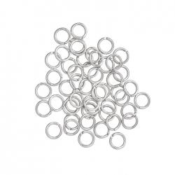 Silver Plated 6mm Jump Rings 0.9mm Thick PK50