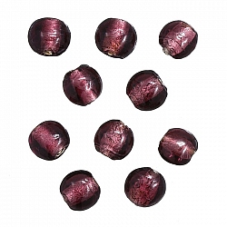 Silver Lined Trans. Purple Disc Glass Beads 10mm PK10