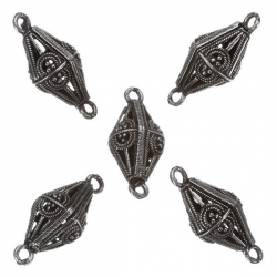 Antique Silver Cutout Bicone Metal Connector 27mm (PK5)