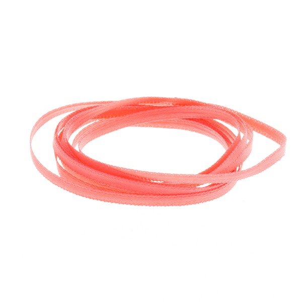 Coral 3mm Double Faced Satin Jewellery Ribbon 1 metre