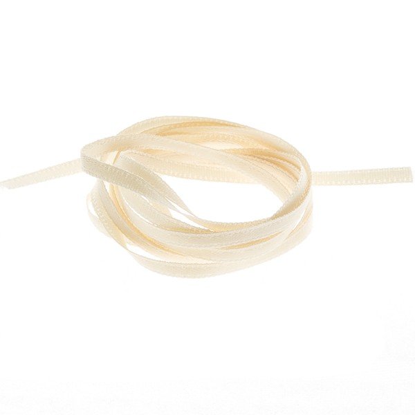Cream Double Sided 3mm Satin Ribbon 1 metre 