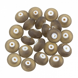 Donut Shape Matt Frosted Dark Grey Glass Bead 12mm PK20