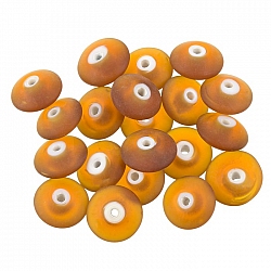 Donut Shape Matt Frosted Brown Glass Bead 12mm PK20