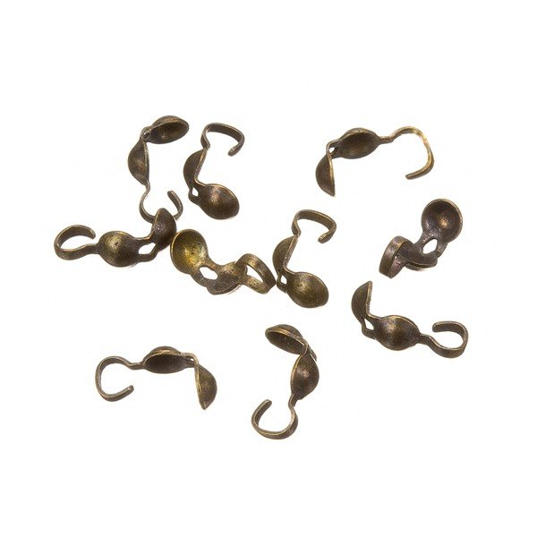 Antique Brass Plated Calottes Bead End Tips 7x3mm PK10