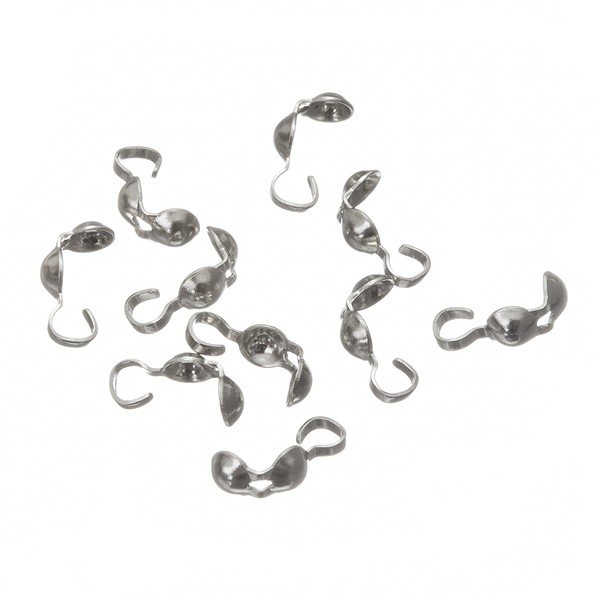 Silver Metal Calottes Jewellery Bead End Tip 8x4mm PK10