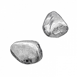 Silver Painted Nugget Glass Beads 18-20mm 1.2mm Hole PK2