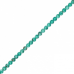Blue Turquoise 4mm Round Gemstone Beads 15.5" Strand