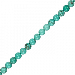 Blue Turquoise Round Gemstone Beads 6mm 15.5" Strand