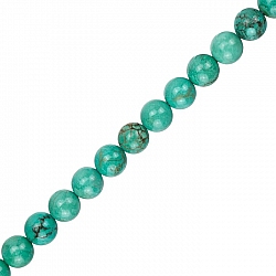 Blue Turquoise Round Gemstone Beads 8mm 15.5" Strand