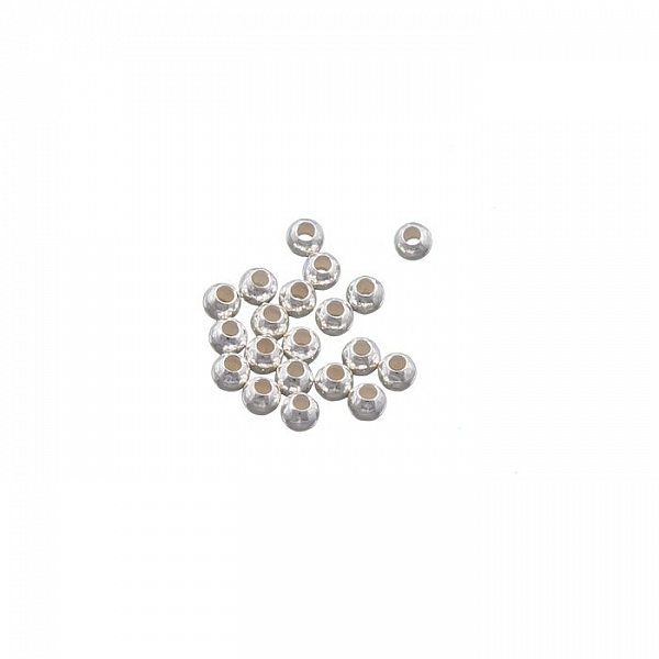Sterling Silver 925 2mm Round Shiny Spacer Beads PK20