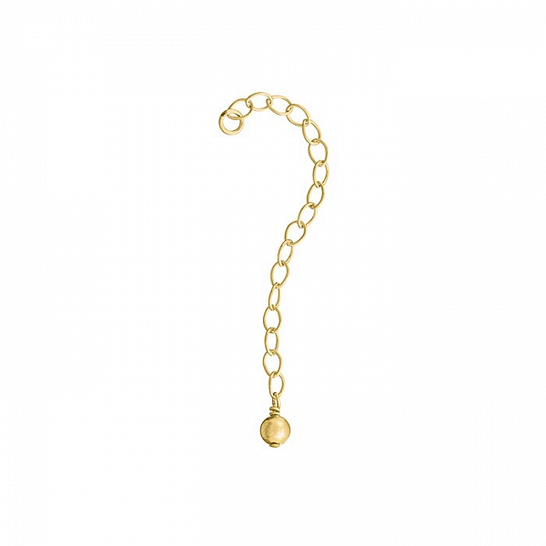 Oval Link Extender Chain With 4mm Ball Gold Filled 2"
