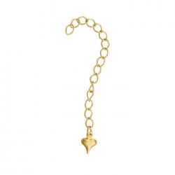Gold Plated 2.5" Extension Chain With 6mm Heart Charm