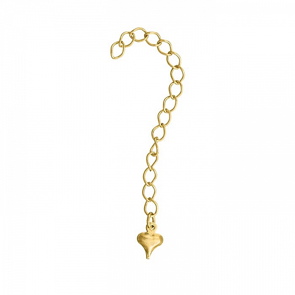 Gold Plated 2.5" Extension Chain With 6mm Heart Charm