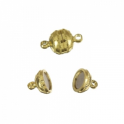Small Gold Plated Round Magnetic Clasp 15mm Pack of 2