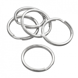 30mm Key Ring/Split Rings Silver Findings (Pack of 5)