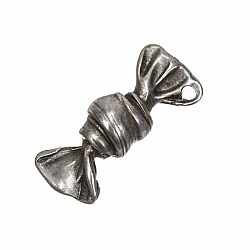 Large Sweet Candy Shaped Antique Silver Charm Pendant 32mm PK1