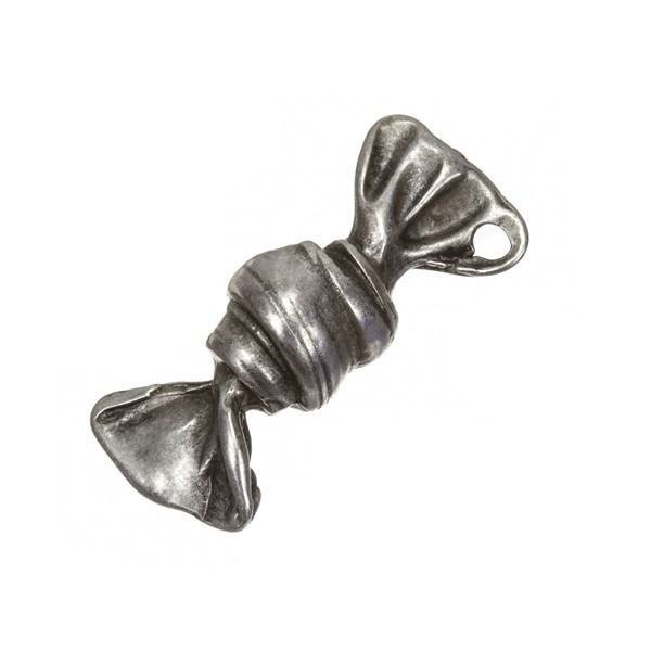 Large Sweet Candy Shaped Antique Silver Charm Pendant 32mm PK1