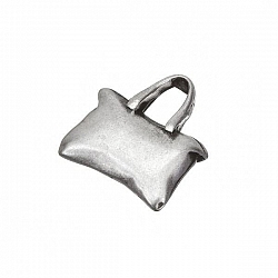 Plain Antique Silver Lady Handbag Purse Charm Pendant 22mm PK1