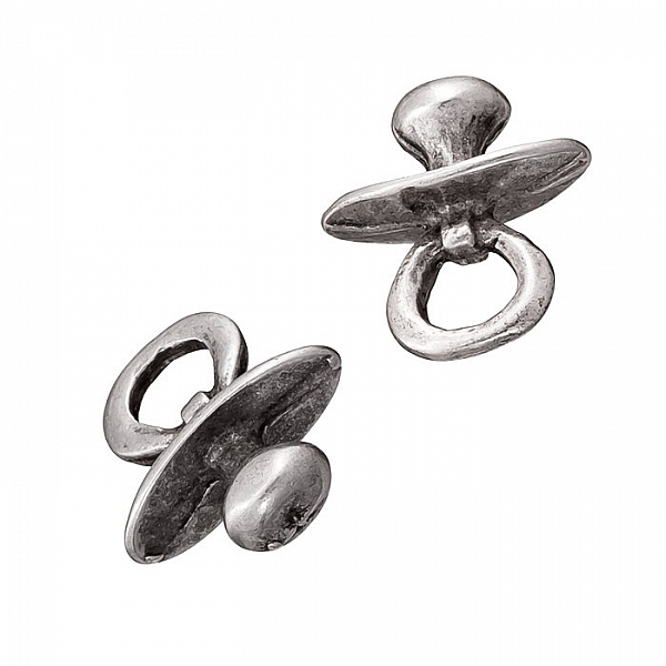 Antique Silver 18mm Metal Dummy Charm Pendant Pack of 2