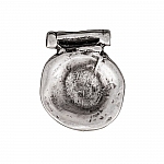 Antique Silver Metal Disc Pendant 35mm Handmade Circles