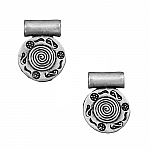 Antique Silver 20mmx15mm Oval Swirl Metal Pendant (PK2)