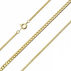 Gold Plated Facet Complete Curb Chain with Bolt Clasp 16"
