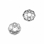 Antique Sterling Silver Bead Cap - Pierced Petals (9mm)