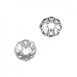 Antique Sterling Silver Bead Cap - Pierced Petals (9mm)