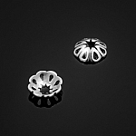 Antique Sterling Silver Bead Cap - Pierced Petals (9mm)