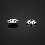 Antique Sterling Silver Bead Cap - Pierced Petals (9mm)