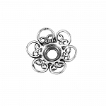 14mm Sterling Silver Bead End Cap - Ornate Flower (PK1)