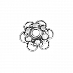 14mm Sterling Silver Bead End Cap - Ornate Flower (PK1)