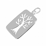 Sterling Silver Tag Cut Out Tree Of Life Pendant - 23mm Sterling Silver Tag Cut Out Tree Of Life Pendant - 23mm