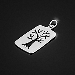 Sterling Silver Tag Cut Out Tree Of Life Pendant - 23mm Sterling Silver Tag Cut Out Tree Of Life Pendant - 23mm