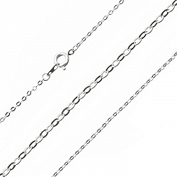 Silver Plated Oval Link Fine Trace Chain Ready Made 16"