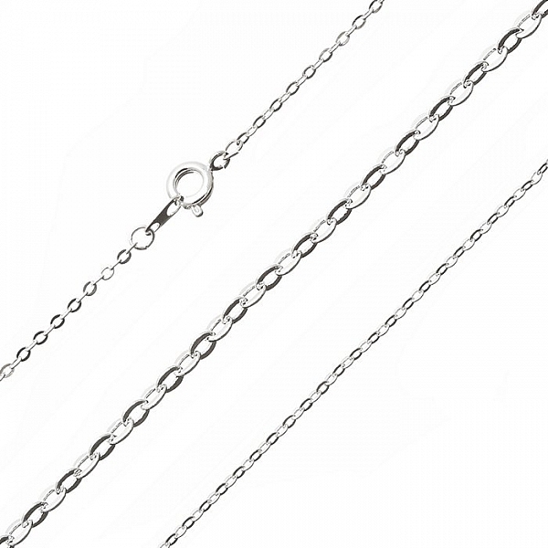 Silver Plated Oval Link Fine Trace Chain Ready Made 16"