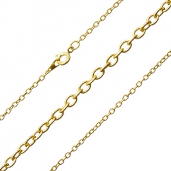 Gold Plated Oval Link Medium Trace Chain Ready Made 18"
