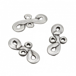 Antique Silver Figure 8 Bead Link Connectors 25mm PK3